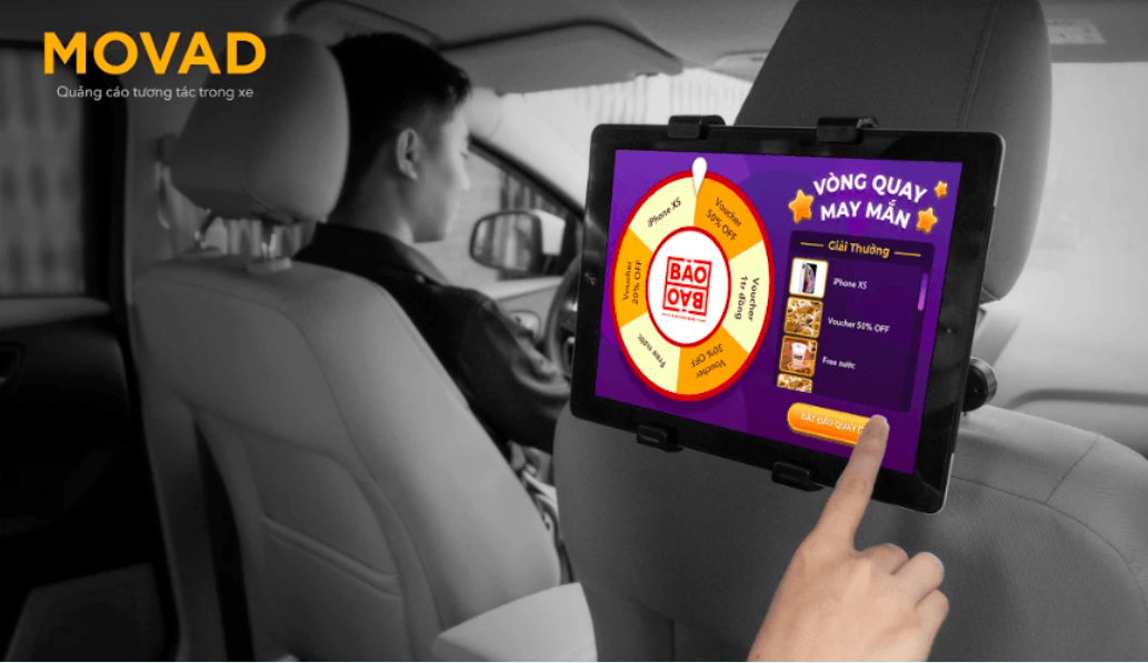 MOVAD là hệ thống quảng cáo và giải trí trên xe taxi 